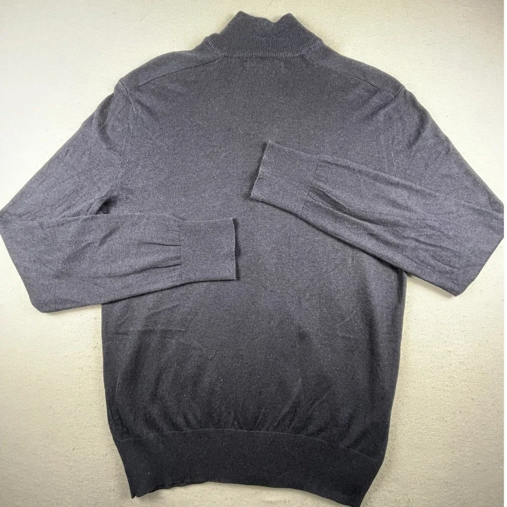 Banana Republic Sweater Mens M Blue Argyle Full Zip Luxury Silk Cotton Cashmere